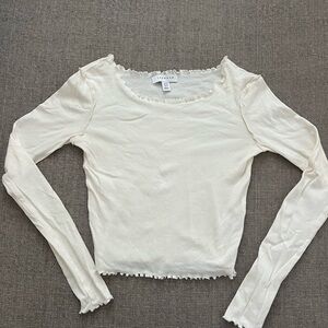 Women's Cream Long Sleeve Top